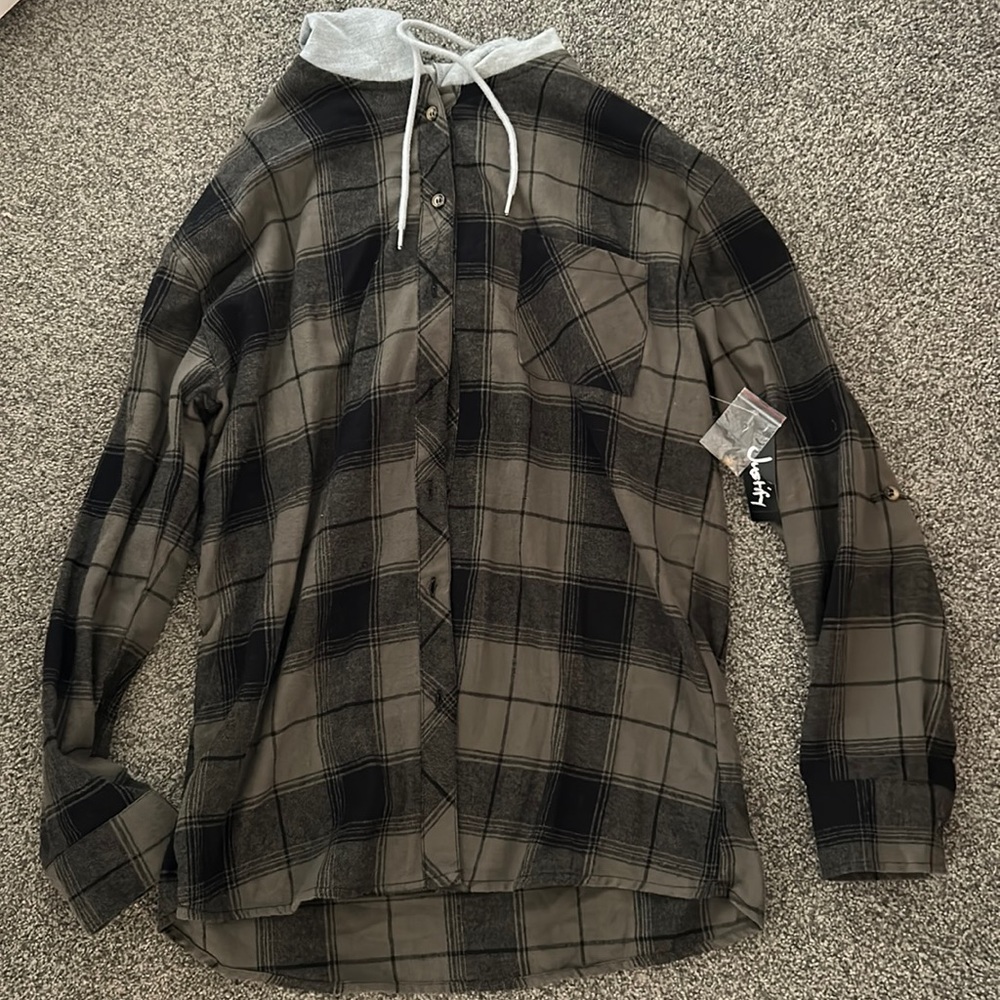 Dark Green Flannel, New with tags